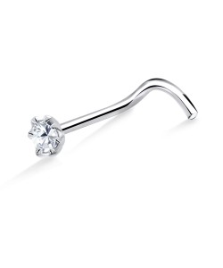 Stone Silver Curved Nose Stud NSKB-653